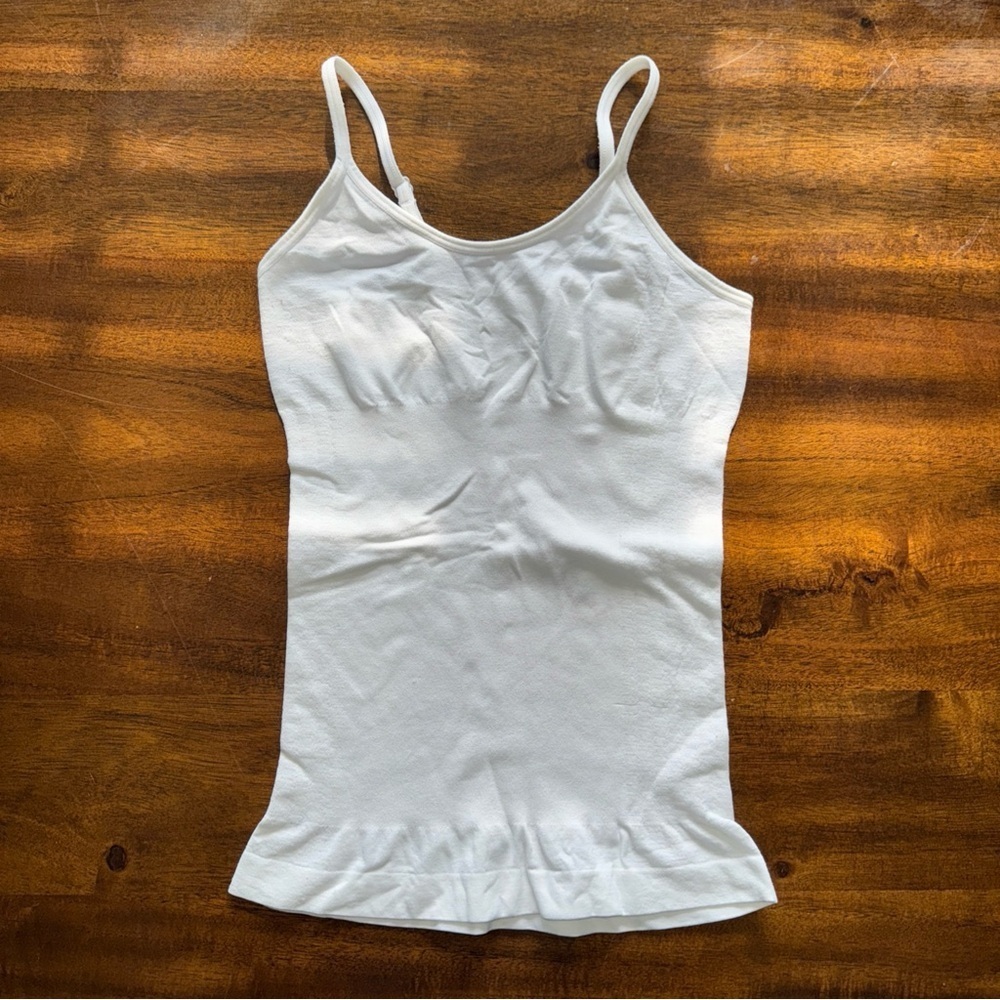 Real womens white shaping shapewear layering camisole tank Small S